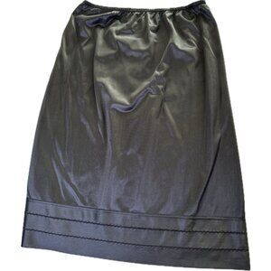VTG Black Slip Skirt Under Dress Black Nylon Tricot M Made In USA